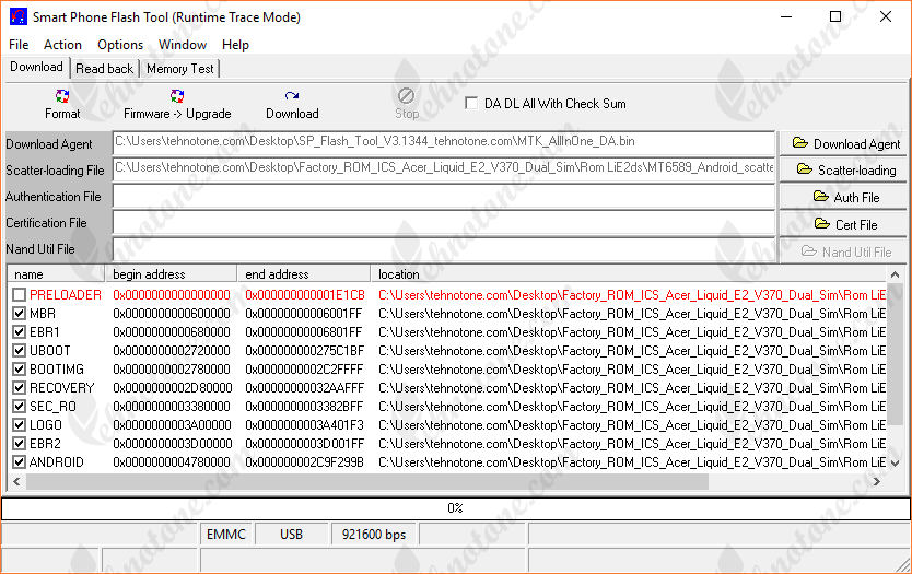 smart phone flash tool runtime trace mode win 7